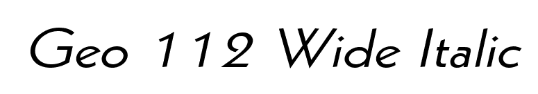 Geo 112 Wide Italic font preview
