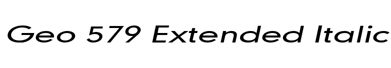 Geo 579 Extended Italic font preview