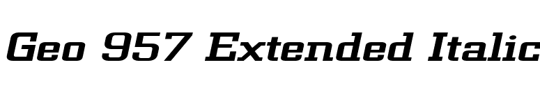 Geo 957 Extended Italic font preview