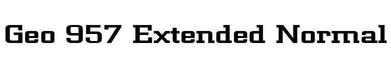 Geo 957 Extended Normal font preview