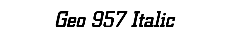 Geo 957 Italic font preview