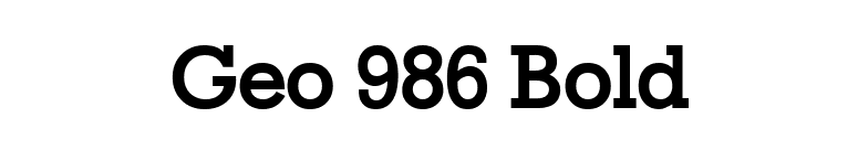 Geo 986 Bold font preview