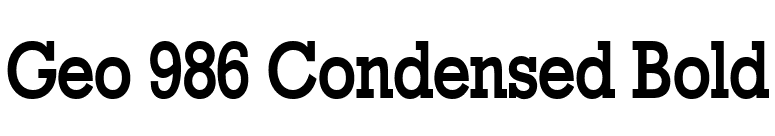 Geo 986 Condensed Bold font preview