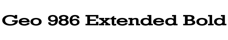 Geo 986 Extended Bold font preview