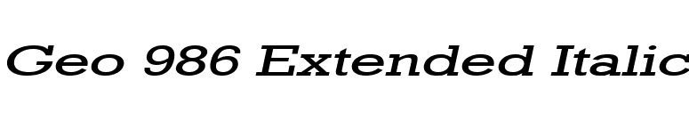 Geo 986 Extended Italic font preview
