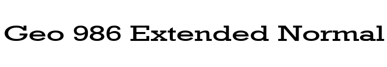 Geo 986 Extended Normal font preview