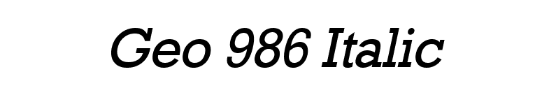 Geo 986 Italic font preview