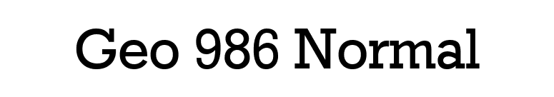 Geo 986 Normal font preview