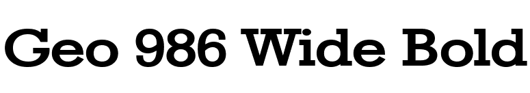 Geo 986 Wide Bold font preview