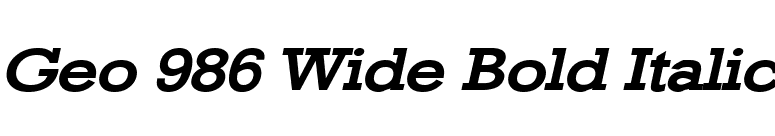 Geo 986 Wide Bold Italic font preview