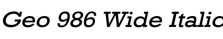 Geo 986 Wide Italic font preview