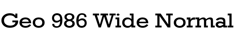 Geo 986 Wide Normal font preview