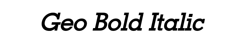 Geo Bold Italic font preview