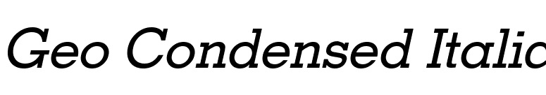 Geo Condensed Italic font preview