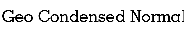 Geo Condensed Normal font preview