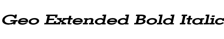 Geo Extended Bold Italic font preview