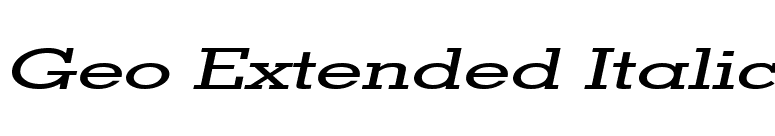 Geo Extended Italic font preview