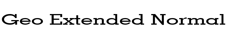 Geo Extended Normal font preview