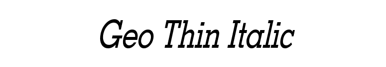 Geo Thin Italic font preview