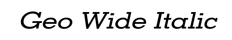Geo Wide Italic font preview