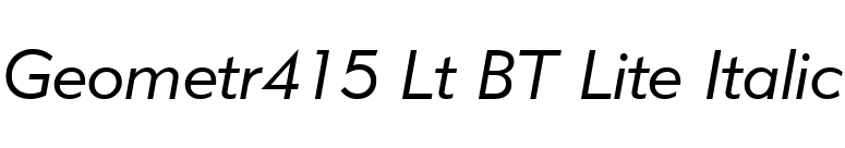 Geometr415 Lt BT Lite Italic font preview