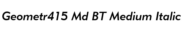 Geometr415 Md BT Medium Italic font preview