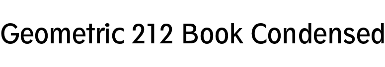 Geometric 212 Book Condensed font preview