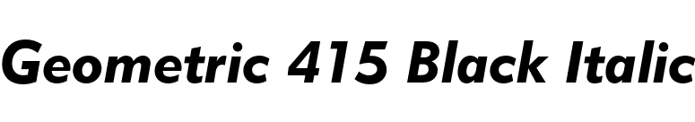 Geometric 415 Black Italic font preview