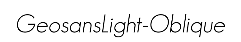 GeosansLight-Oblique font preview