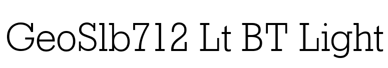 GeoSlb712 Lt BT Light font preview