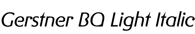 Gerstner BQ Light Italic font preview