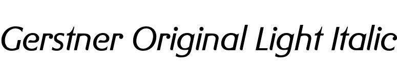 Gerstner Original Light Italic font preview