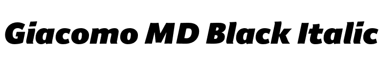 Giacomo MD Black Italic font preview
