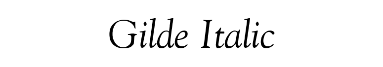 Gilde Italic font preview