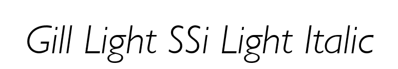 Gill Light SSi Light Italic font preview