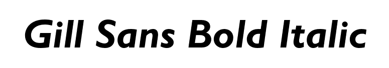 Gill Sans Bold Italic font preview