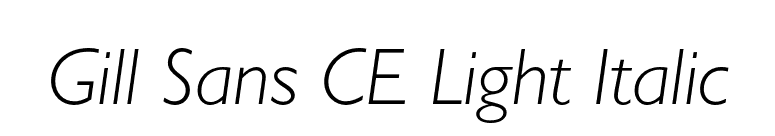 Gill Sans CE Light Italic font preview