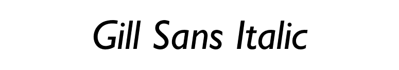 Gill Sans Italic font preview