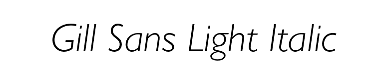 Gill Sans Light Italic font preview