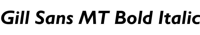 Gill Sans MT Bold Italic font preview