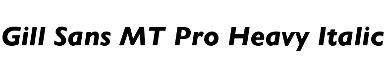 Gill Sans MT Pro Heavy Italic font preview