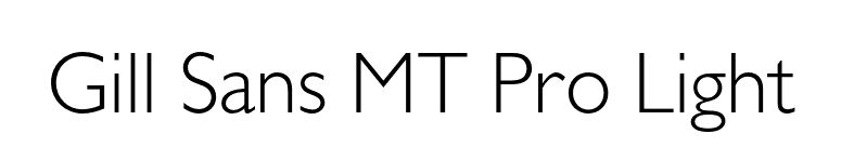 Gill Sans MT Pro Light font preview