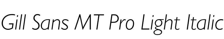 Gill Sans MT Pro Light Italic font preview