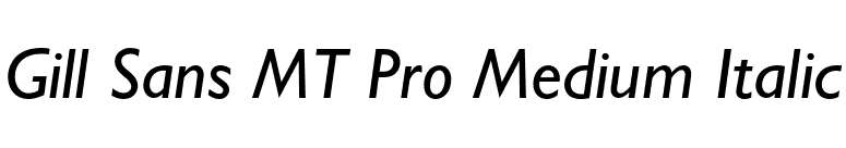 Gill Sans MT Pro Medium Italic font preview