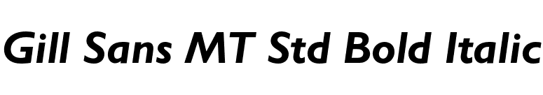 Gill Sans MT Std Bold Italic font preview