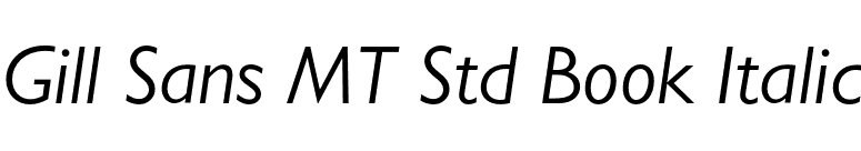 Gill Sans MT Std Book Italic font preview