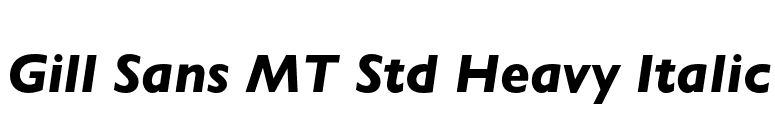 Gill Sans MT Std Heavy Italic font preview