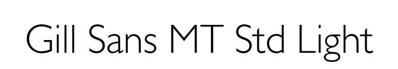 Gill Sans MT Std Light font preview