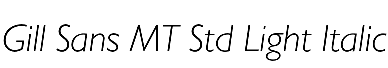 Gill Sans MT Std Light Italic font preview