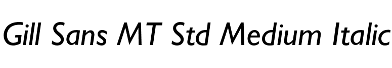 Gill Sans MT Std Medium Italic font preview